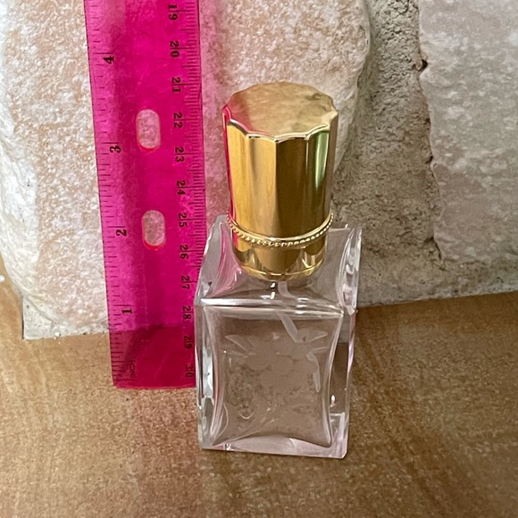 Like NEW Glass Perfume Bottle Floral Etched Design - Picture 8 of 10
